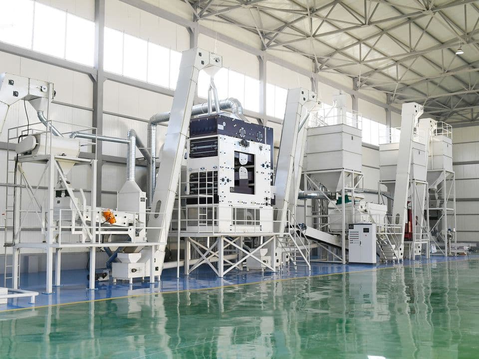 Interior of a seed processing plant