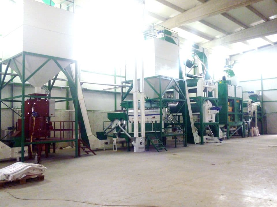 A completed seed processing line