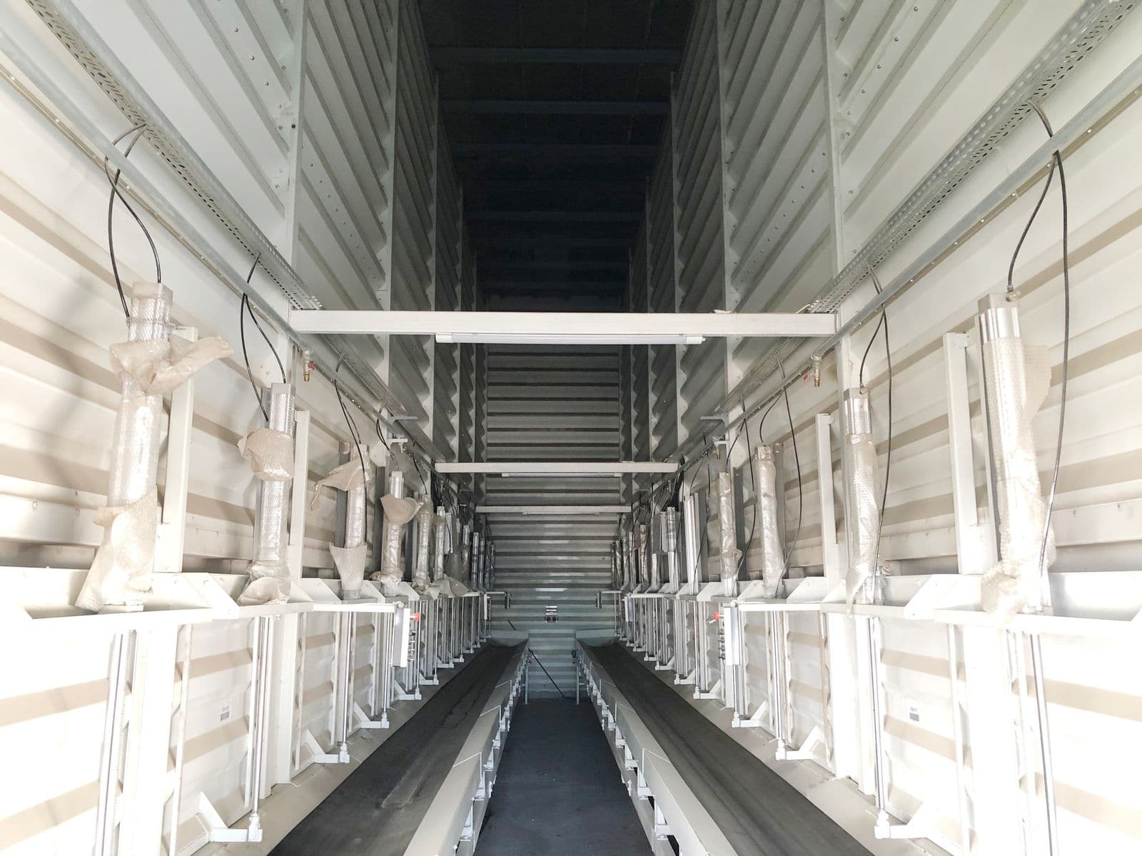 Inside a maize drying building