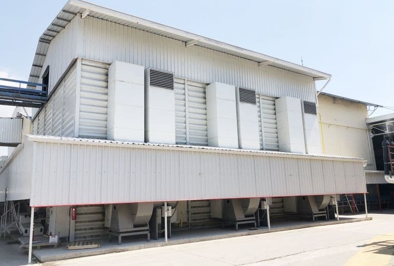 Exterior of a maize drying structure